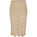 Sommerrock URBAN CLASSICS "Damen Ladies 3/4 Crochet Knit Skirt" Gr. XXL, beige (softseagrass) Damen Röcke