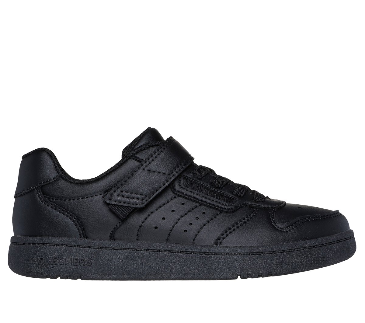 Skechers Boy's Quick Street Sneaker | Size 11.0 | Black | Synthetic/Textile | Machine Washable