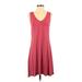 24/7 Maurices Casual Dress - A-Line: Burgundy Solid Dresses - Women's Size Small