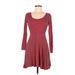 Moa Moa Casual Dress - A-Line: Burgundy Hearts Dresses - Women's Size Medium