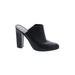 Pour La Victoire Mule/Clog: Slip-on Chunky Heel Casual Black Print Shoes - Women's Size 6 - Almond Toe