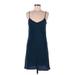 Leo & Sage Casual Dress - Mini: Blue Solid Dresses - Women's Size Medium