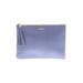 GiGi New York Leather Clutch: Embossed Blue Bags
