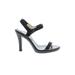 KORS Michael Kors Heels: Black Solid Shoes - Women's Size 7 1/2 - Open Toe