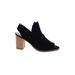 Cole Haan Heels: Slingback Stacked Heel Bohemian Black Solid Shoes - Women's Size 9 - Peep Toe