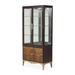 Michael Amini Malibu Crest 78" Lighted China Cabinet Wood/Glass in Black/Brown/Red | 78 H x 36 W x 19 D in | Wayfair 9007209-412