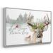 The Holiday Aisle® Holiday Deer Collection A Framed On Canvas Print Canvas, Solid Wood in Black/Blue/Gray | 27 H x 41 W x 1.5 D in | Wayfair