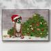 The Holiday Aisle® Christmas Boxer & Broken Christmas Tree Framed On Canvas Print Canvas, in Black/Blue/Gray | 17 H x 25 W x 1.5 D in | Wayfair