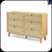 Latitude Run® Tempa 6 Drawer 52" W Dresser Wood in Brown/Yellow | 32.75 H x 52 W x 15.75 D in | Wayfair 8FBD76EF14DF4AA1BE77103CBB50D630