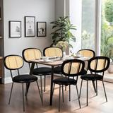 Bayou Breeze Bailea Metal Stacking Side Chair Dining Chair Faux Leather/Upholstered/Metal in Black | 31.5 H x 16.2 W x 17.7 D in | Wayfair