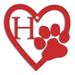 The Holiday Aisle® Metal Pawprint Heart Monogram Holiday Shaped Ornament Metal in Red | 4 H x 4 W x 0.05 D in | Wayfair