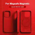 Coque en silicone liquide de luxe pour iPhone étuis de charge sans fil pour For Magsafe coque