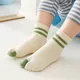 Chaussettes Tabi rayées en coton pour enfants mode japonaise mi-tube 2 chaussettes Parker sabots