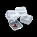 5/10Pcs piccole scatole scatola di plastica trasparente quadrata custodia per gioielli finitura contenitore scatola di immagazzinaggio per orecchini