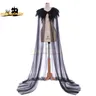 Mantello di piume nero Cool mantello Unisex mantello Wicca mantello medievale scialle festa di