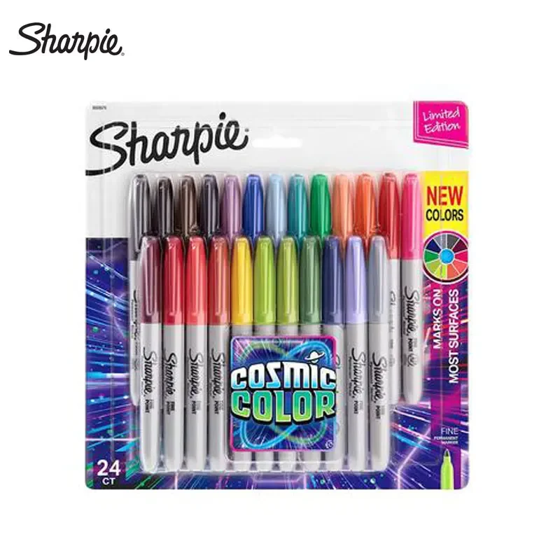 Sharpie Marker Pen Set 12/24 farbige Kunstmarker, umweltfreundlich, feine Spitze, permanente Ölmarkierungsstifte, farbiges Büromaterial Image