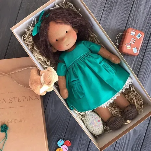 Handgemachte Waldorf weiche Plüschtiere niedliche Baumwolle gefüllte Puppe Verpackung Puppen Stoff