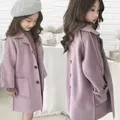 Cappotto di lana per ragazze autunno e inverno nuovo cappotto di cachemire a doppia faccia di media