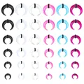 Drperfect 14G-4G Septum Pincher Tapers Septum Rings Acrylic Spike Horseshoe Tunnels Nose Ear