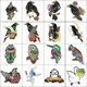 Cartoon Animals Flowers Birds Reading Enamel Pins Wild Goose Parrot Owl Sun Moon Colorful Alloy