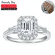 Serenty Day 1.78cttw Emerald Cut Full Moissanite Wedding Ring Real D Color For Women S925 Sterling
