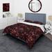 Designart "Regal Burgundy Flowers Majesty Elegance II" Gold Glam Bedding Cover Set With 2 Shams