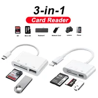 Lightning auf SD TF Speicherkartenleser für iPhone 15 14 13 12 Pro Max 3-in-1 USB C Kamera