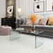 39.37" Transparent Tempered Glass Coffee Table