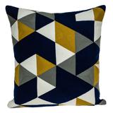 20" X 20" Blue Zippered 100% Cotton Throw Pillow