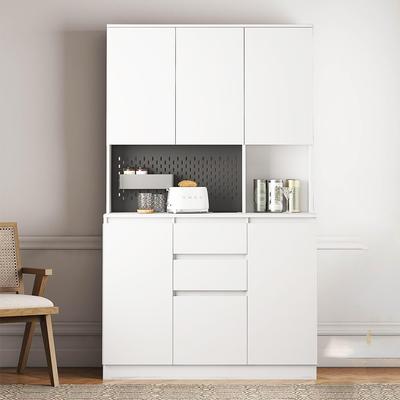 74" Freestanding Kitchen Pantry Cabinet w/Drawers, Storage Microwave - W43.66*D15.74*H74.00