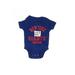 NFL Short Sleeve Onesie: Blue Solid Bottoms - Size 0-3 Month