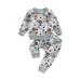 Binwwede Toddler Baby Halloween Clothes Ghost Pumpkin Print Sweatshirt Tops and Elastic Pants Set for Infant