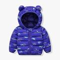 Shldybc Baby Boys Girls Winter Warm Down Coats With Ear Hoodie Outerwear Clothes Cute Winter Jacket Outwear( Blue 4-5 Years )