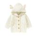 Wiueurtly Twins Girls Clothes Baby Girl Boy Knit Cardigan Sweater Hoodies Warm Tops Toddler Ear Outerwear Jacket Coat Outfit Clothes