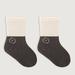 LYCAQL Baby Socks Cartoon Jacquard Color Block Baby Socks Winter British Fashionable Boys and Girls Slipper Socks (Dark Gray S)