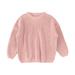 LYCAQL Baby Girl Clothes Toddler Baby Girl Boy Knit Sweater Round Neck Long Sleeve Pullover Sweatshirt Fall Winter (Watermelon Red 4-5 Years)