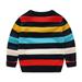 LYCAQL Baby Girl Clothes Toddler Kids Girls Boys Sweater Casual Stripe Prints Knitted Long Sleeve Outwear Top Sweater for (Black 4-5 Years)