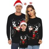 Clothes for Parents of Boys And Girls Teen Boys Girls 3D Print Cartoon Polka Dot Sweatshirt Tops Mom Dad Son Daughter 130-Lç �Black Family Matching Christmas Pajamas Sets