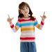 LYCAQL Baby Girl Clothes Toddler Kids Girls Boys Sweater Casual Stripe Prints Knitted Long Sleeve Outwear Top Sweater for Girls (Pink 2-3 Years)