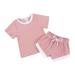 Boys Girls Short Sleeve Tops T Shirts and Shorts Sets Summer Baby 2Pcs Sets for Babies Gifts for Baby Baby Boy Outfits 9 12 Months Pink Baby Boy Rompers 3 6 Months Baby Bodysuit Boy White