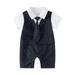 Baby Boy Gentleman White Shirt Vest Bowtie Tuxedo Onesie Jumpsuit Overall Romper Gifts for Kids under 10 Baby Gifts for Boys 6 Months Baby Boy Romper Set 9 12 Months Baby Bodysuit Girl