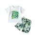 Toddler Boys Girls Short Sleeve Letter T Shirt Tops Floral Prints Shorts Outfits Toddler Shirt Boy 3T Toddler Boy Clothes Set 2T Baby Boy Rompers 3 6 Months Baby Bodysuit Boy White