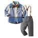 Shiningupup Toddler Boys Long Sleeve Shirt Tops and Plaid Trousers Pants 3Pcs Child Kids Gentleman Bowtie Set&Outfits Overalls Gifts for Kids Ages 3 5 Baby Boy Clothes 9 12 Months Neutral