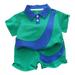 Shiningupup Toddler Baby Boys Outfits&Set Color Blocking Stand Up Collar Top and Shorts Summer Outdoor Casual Suit Boys Shirt Size 7 Baby Gifts for Boys 6 Months Baby Rompers 3 6 Months Boy