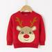 LYCAQL Baby Girl Clothes Toddler Boys Girls Christmas Deer Print Warm Knitted Sweater Long Sleeve Tops Knitwear Baby Girls (Red 2-3 Years)