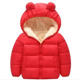 Oalirro Fall Coats Thick Red Girls Fall Jacket Long Sleeve Hoodies Zip up Fuzzy Fleece 2-3Years