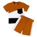 Summer Toddler Boys Short Sleeve Patchwork Color Pocket Tops Shorts Two Piece Outfits Set for Kids Clothes Pajamas Kids Shorts Baby Clothes Boy 0 3 Months Sets Toddler Romper Boy Size 3