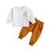 Toddler Kids Boys Outfit Pumpkins Prints Long Sleeves Tops Sweatershirt Pants 2Pcs Set Outfits Baby Boy 12 Months Toddler Boy Shirts 4T Full Sleeve Toddler Romper Boy Zip