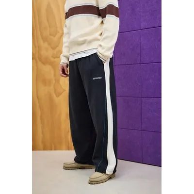 iets frans. Black Panelled Harri Baggy Joggers - Black XL at Urban Outfitters