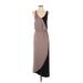 Mossimo Casual Dress - High/Low: Gray Color Block Dresses - Women's Size Small